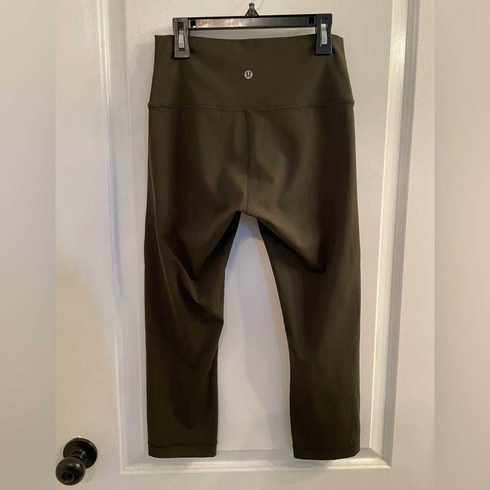 Lululemon Wunder Under Crop Hi-Rise Full-On Luxtreme 21” Dark Olive